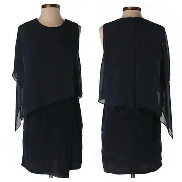 Kai-aakmann Black One Shoulder Drape Dress Sz Small - Picture 6 of 6